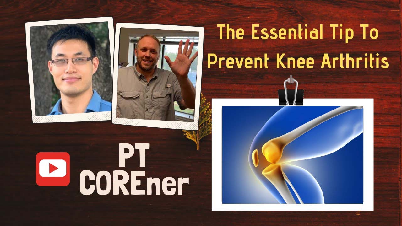 graphical image of knee with image of two knee expert therapist that teach what is arthritis management